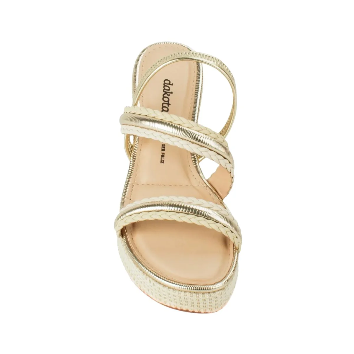 Sandália Feminina Anabela Dakota Creme Bege 5