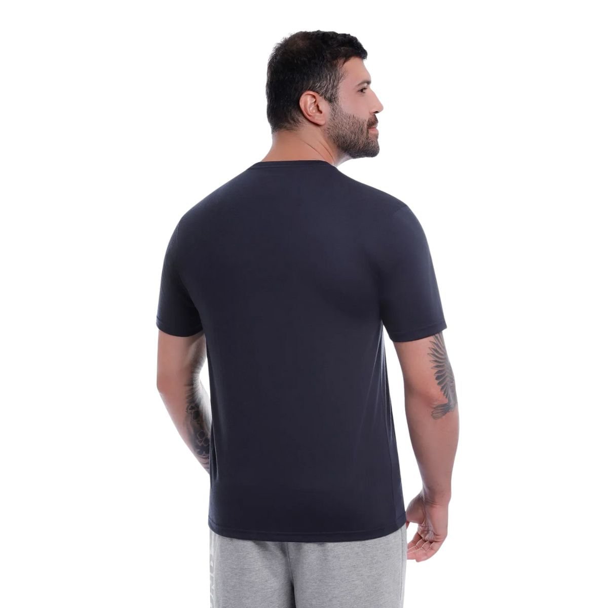 Camiseta Masculina Mizuno Stamp 2 Azul Preto 4
