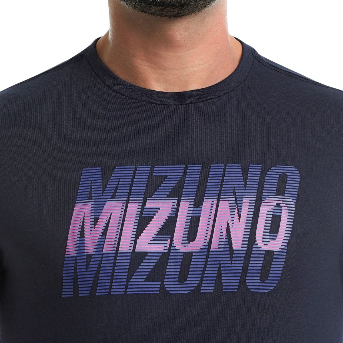 Camiseta Masculina Mizuno Stamp 2 Azul Preto 5