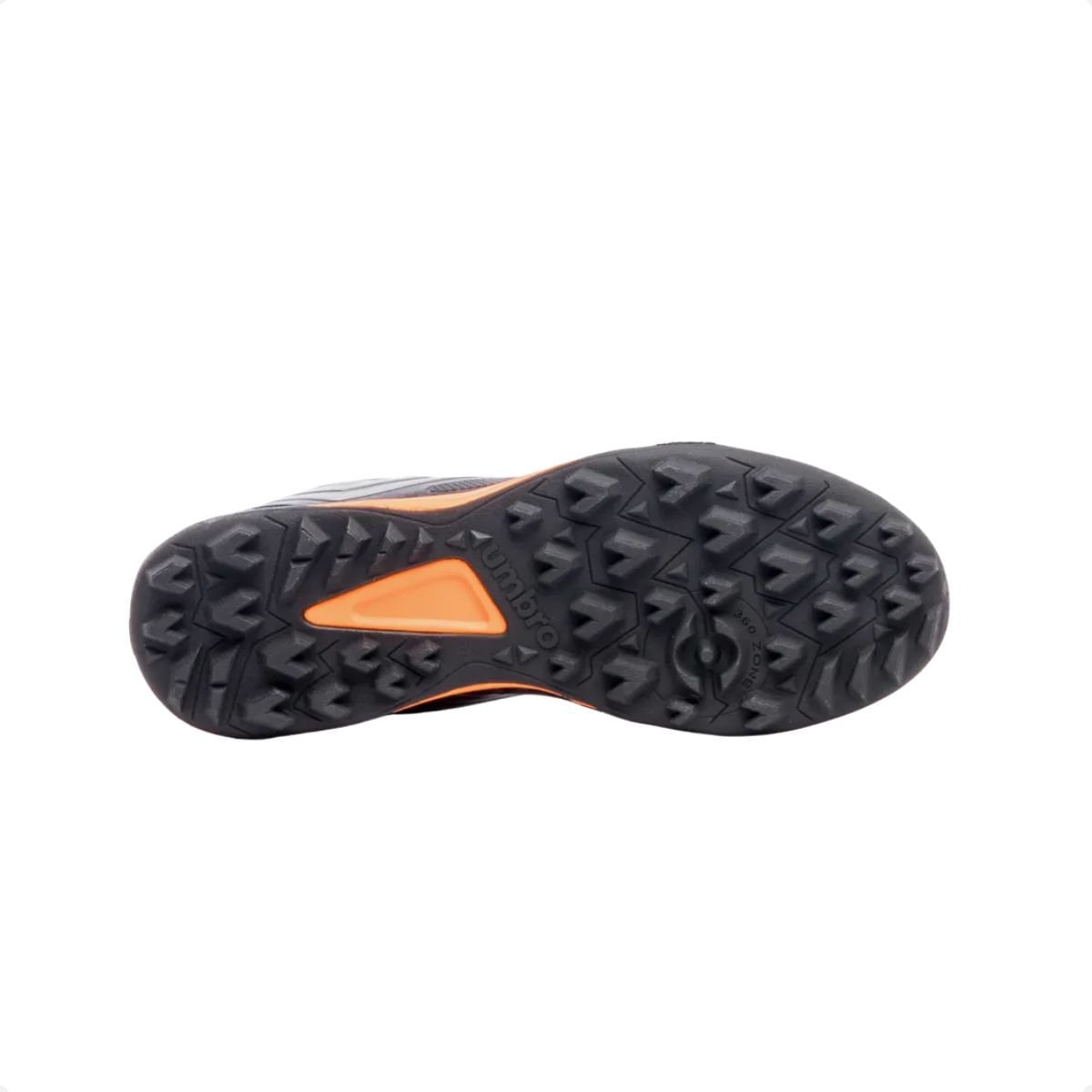 Chuteira Society Umbro Pro 5 Bump Club Preto/Prata/Laranja 7