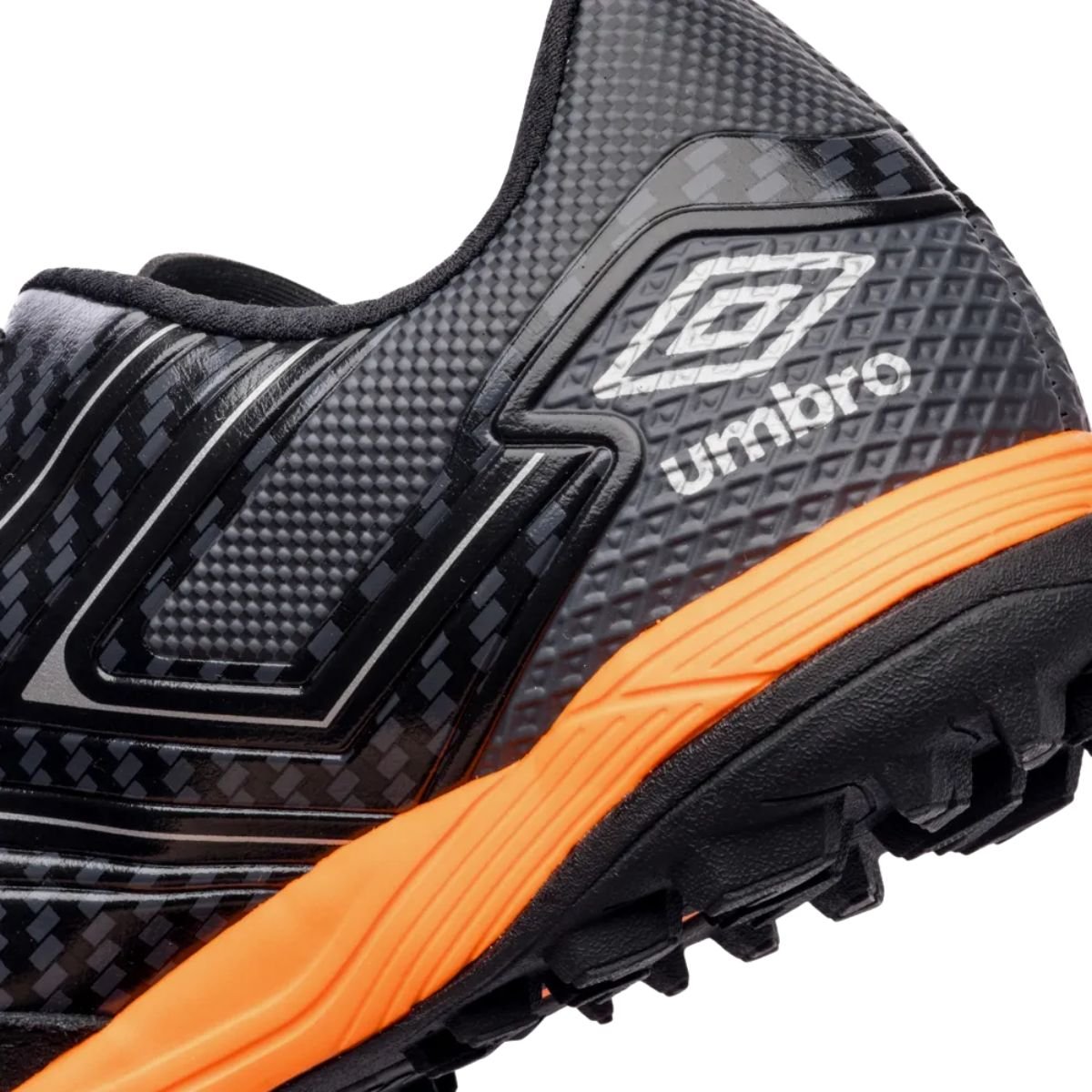 Chuteira Society Umbro Pro 5 Bump Club Preto/Prata/Laranja 5