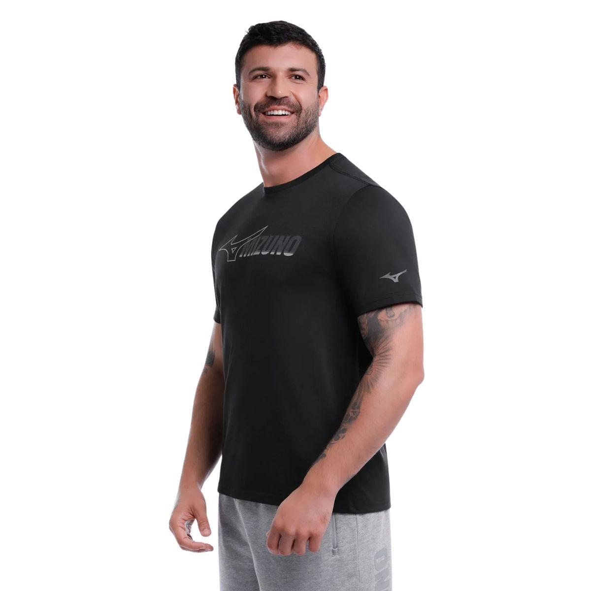 Camiseta Masculina Mizuno Stamp 2 Preta Preto 2