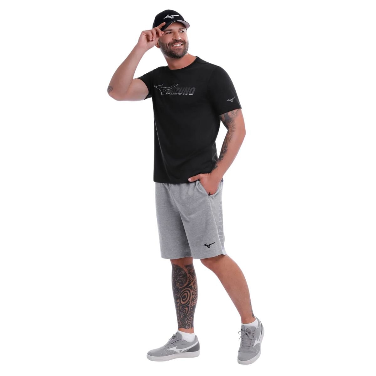 Camiseta Masculina Mizuno Stamp 2 Preta Preto 3