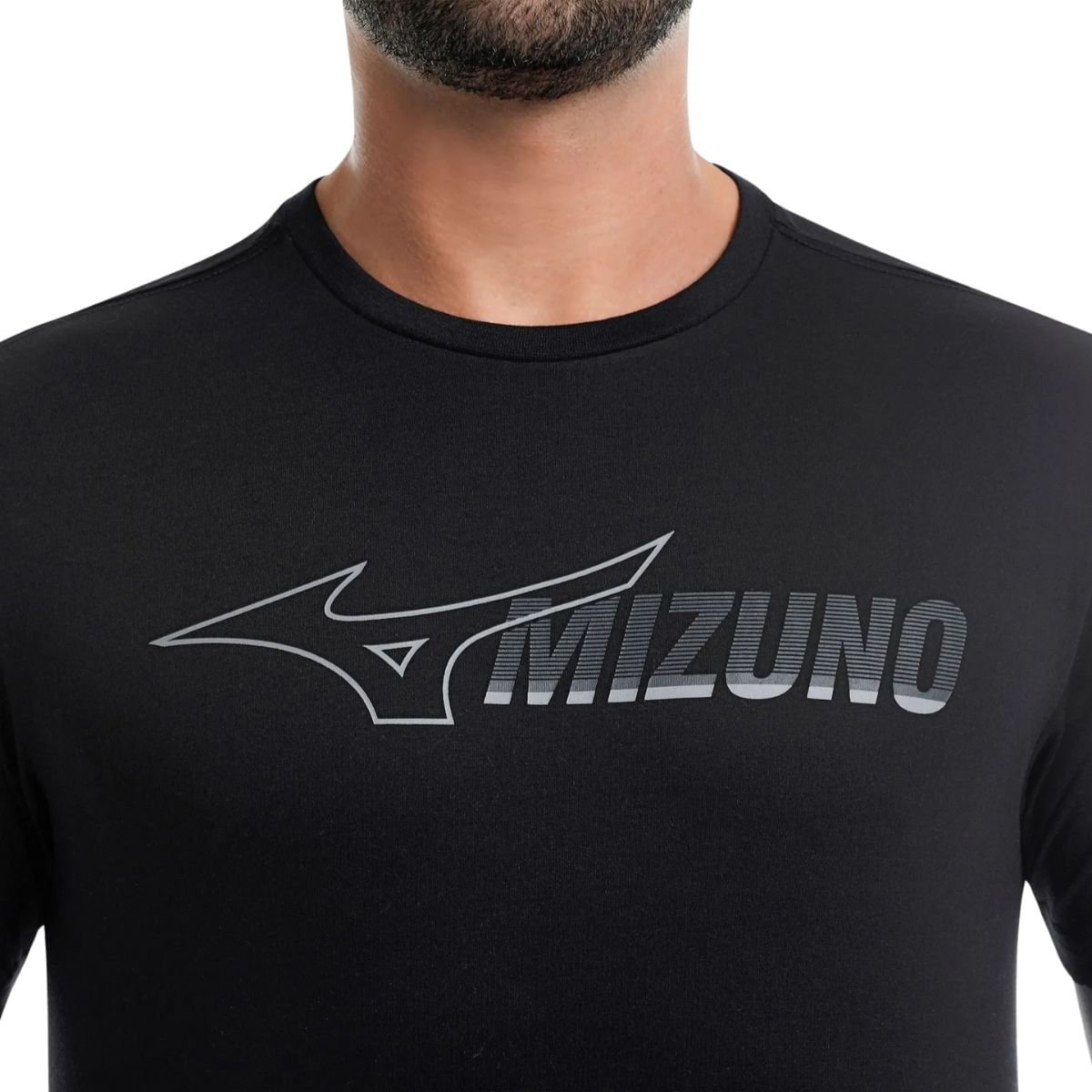 Camiseta Masculina Mizuno Stamp 2 Preta Preto 4