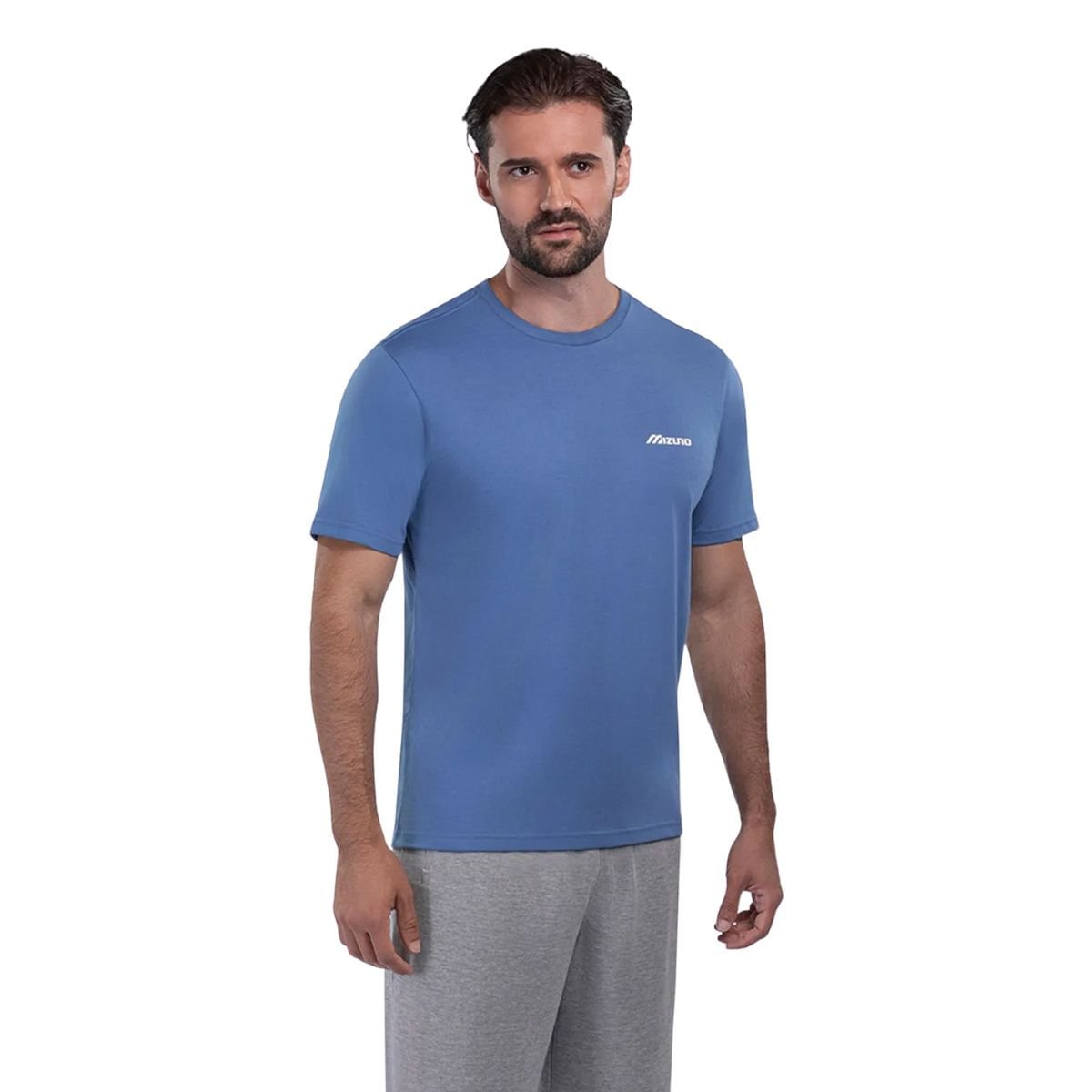 Camiseta Masculina Mizuno Basic Logo Azul Azul 2