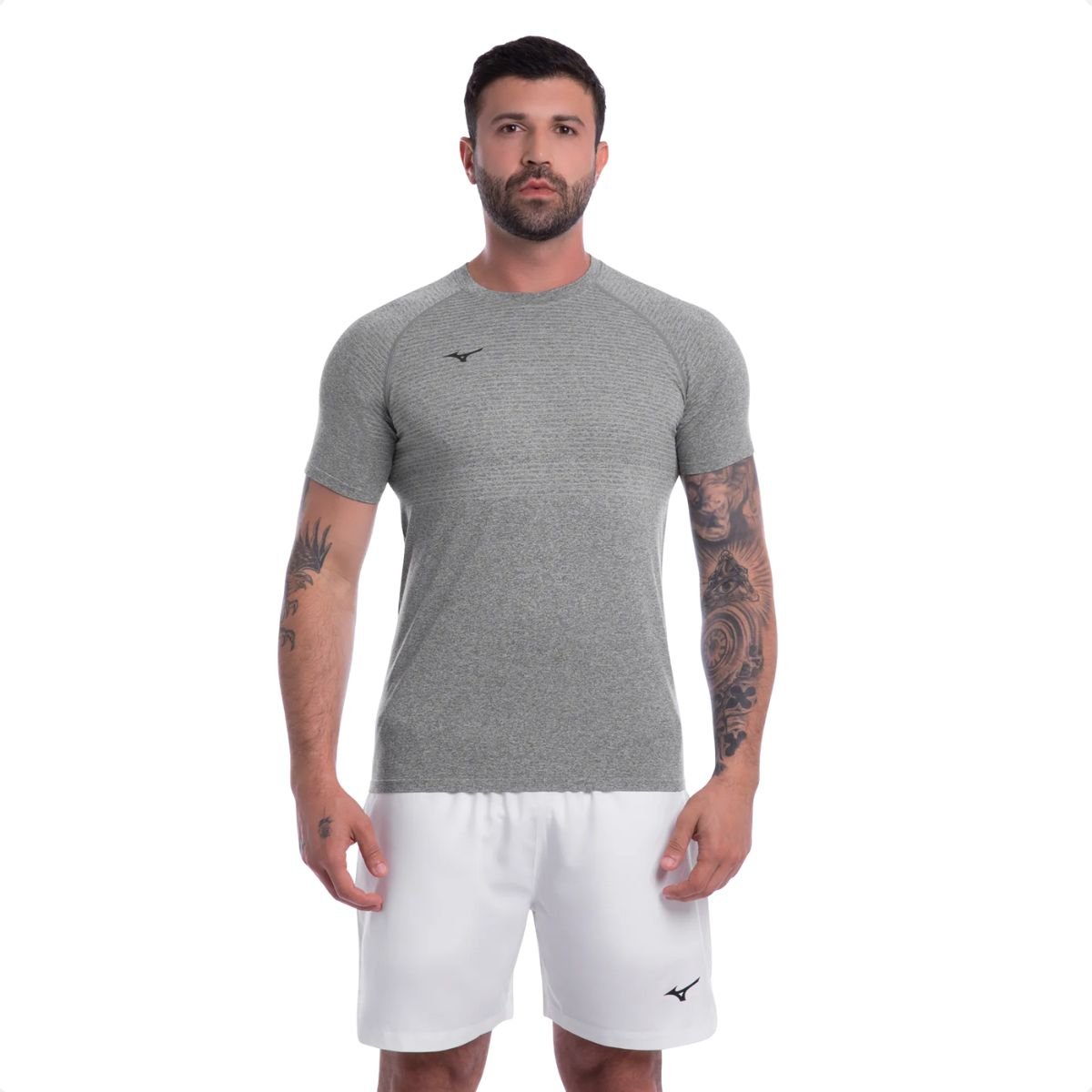 Camiseta Masculina Mizuno Fit 4 New Cinza Cinza 1