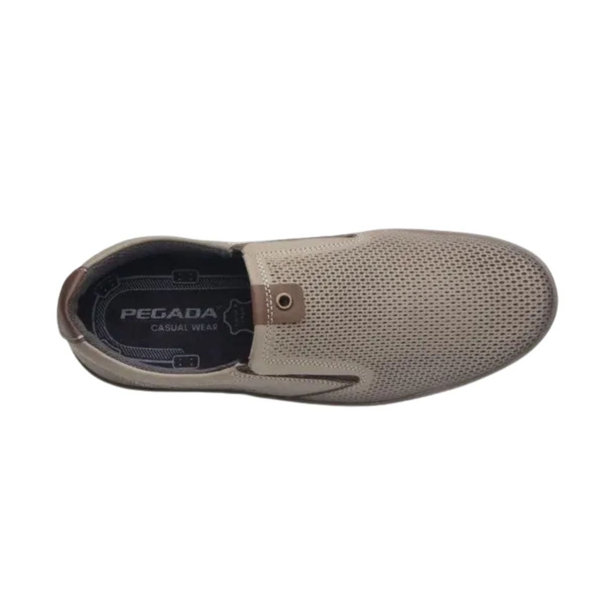 Sapatenis Masculino Slip On Em Couro Pegada Bege Bege 2