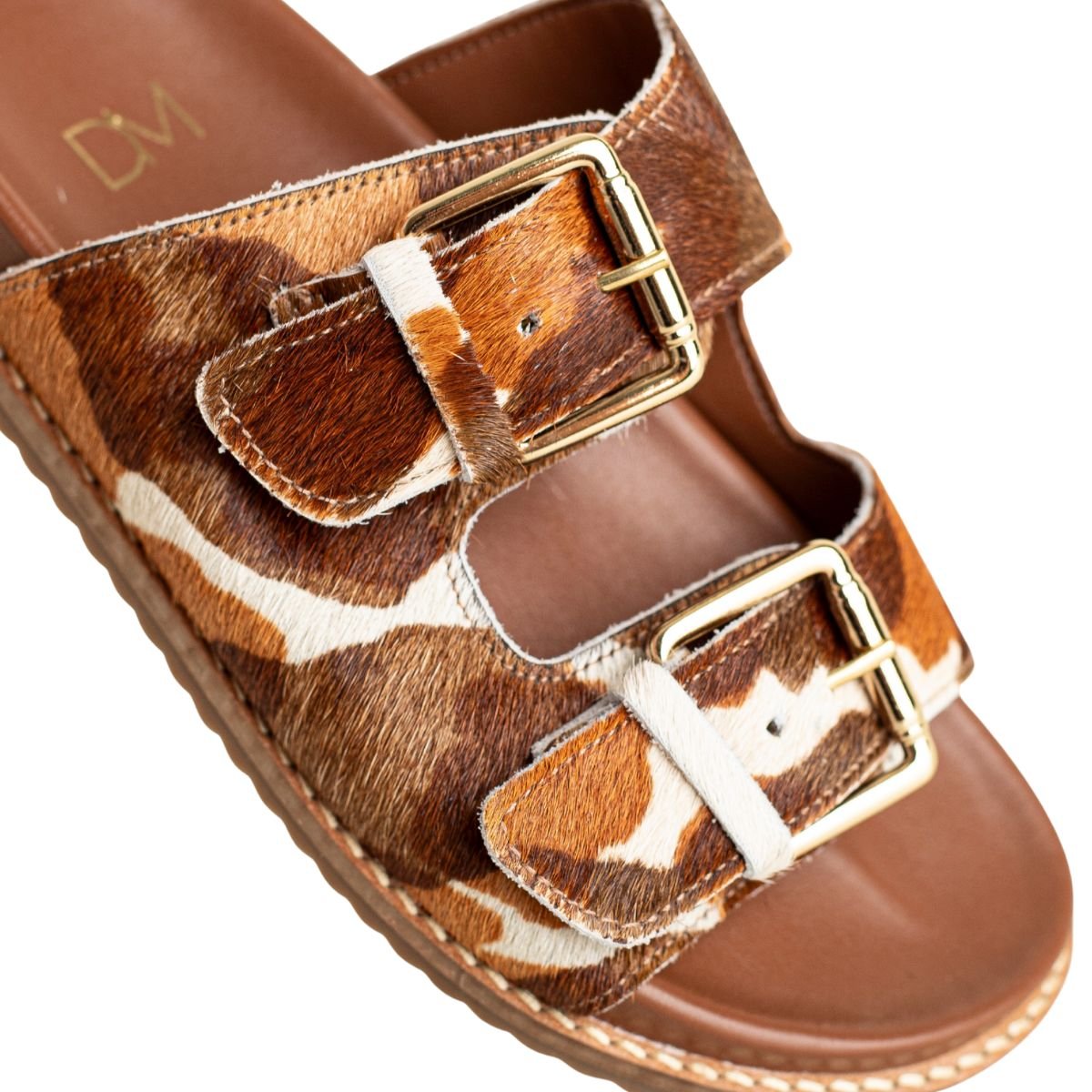 Tamanco Papete Dm Animal Print Vaca Marrom 3