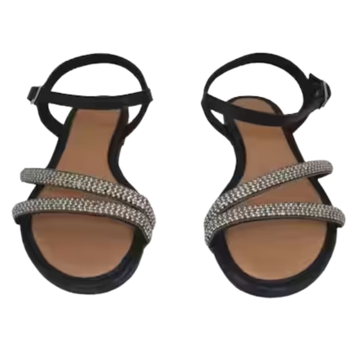 Sandália Infantil Rasteira Molekinha Strass Preta Preto 3