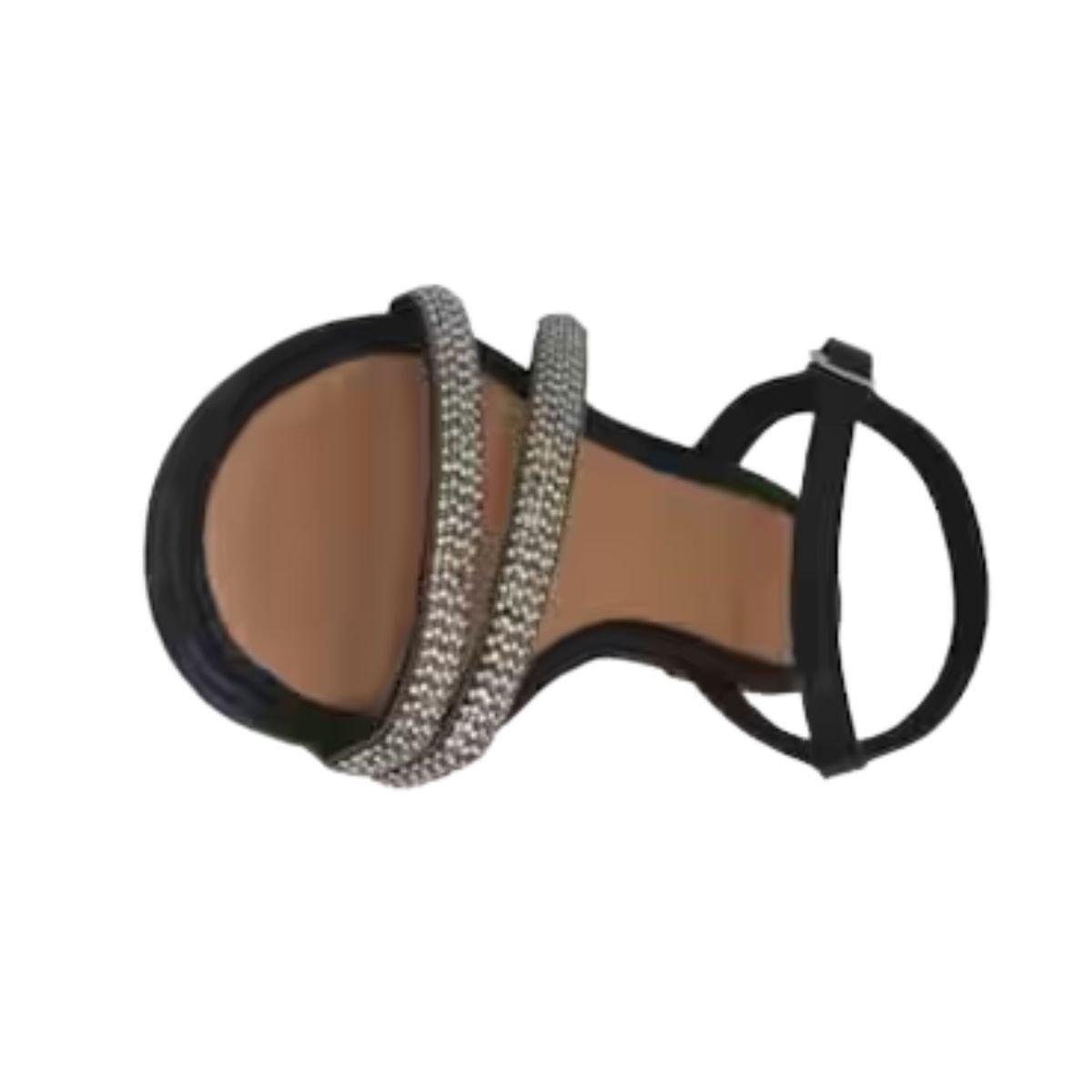 Sandália Infantil Rasteira Molekinha Strass Preta Preto 6