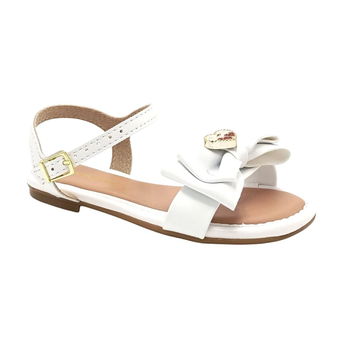 Sandália Infantil Rasteira Molekinha Laço Branca Branco 2