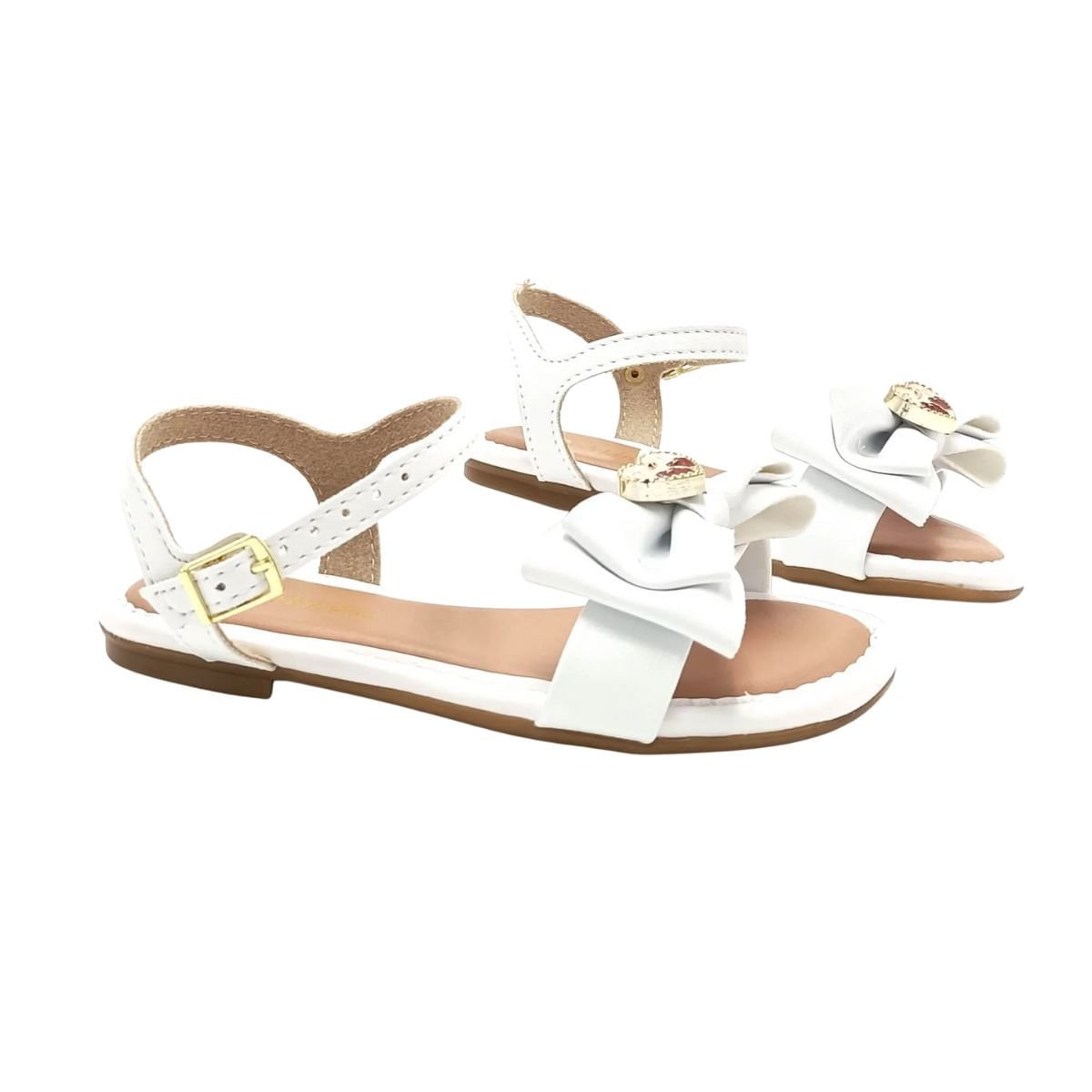 Sandália Infantil Rasteira Molekinha Laço Branca Branco 3