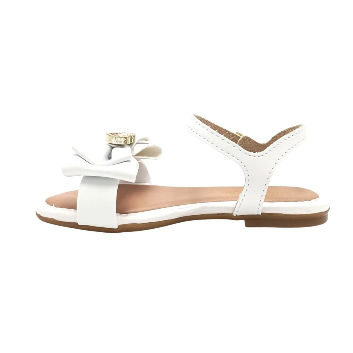 Sandália Infantil Rasteira Molekinha Laço Branca Branco 4