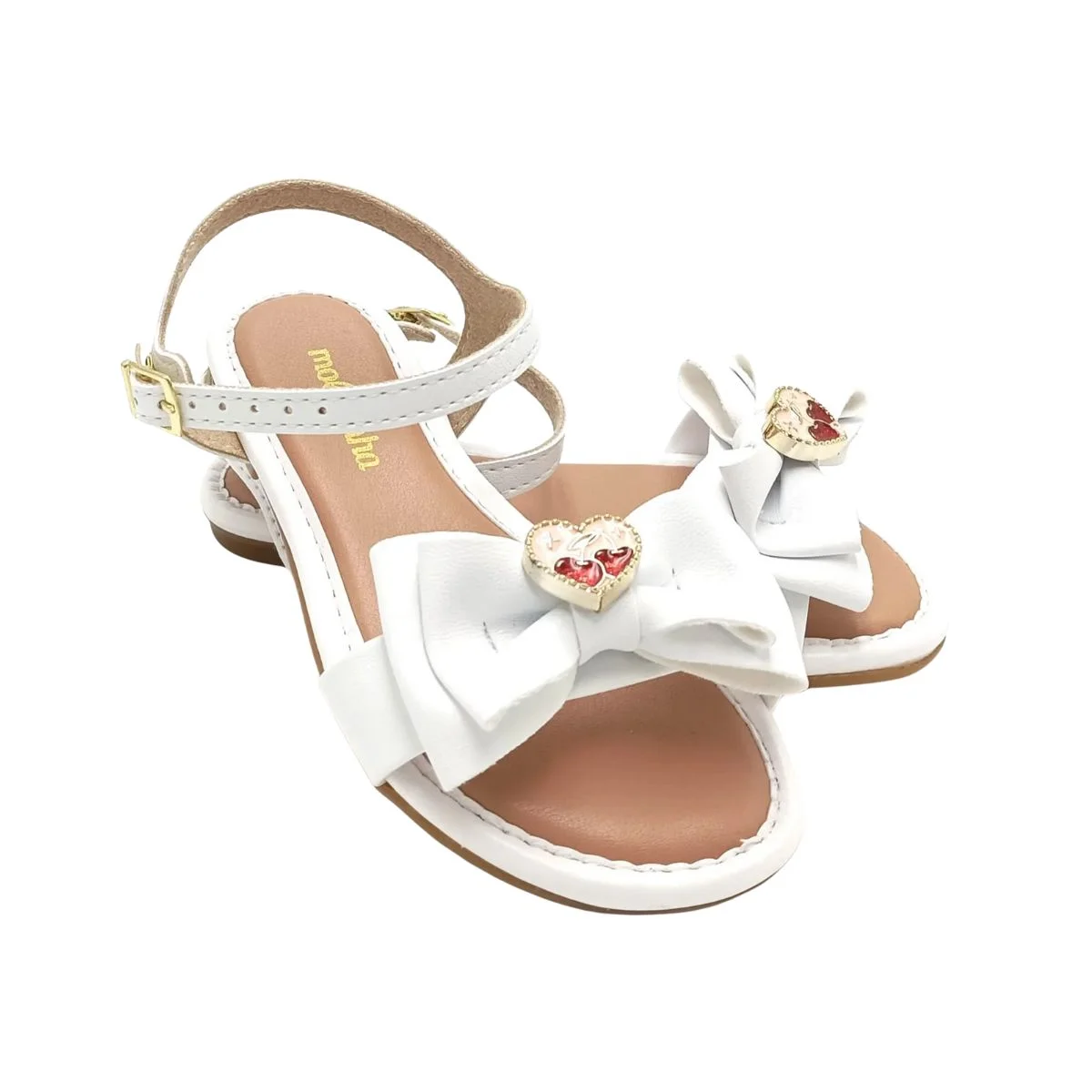 Sandália Infantil Rasteira Molekinha Laço Branca Branco 5