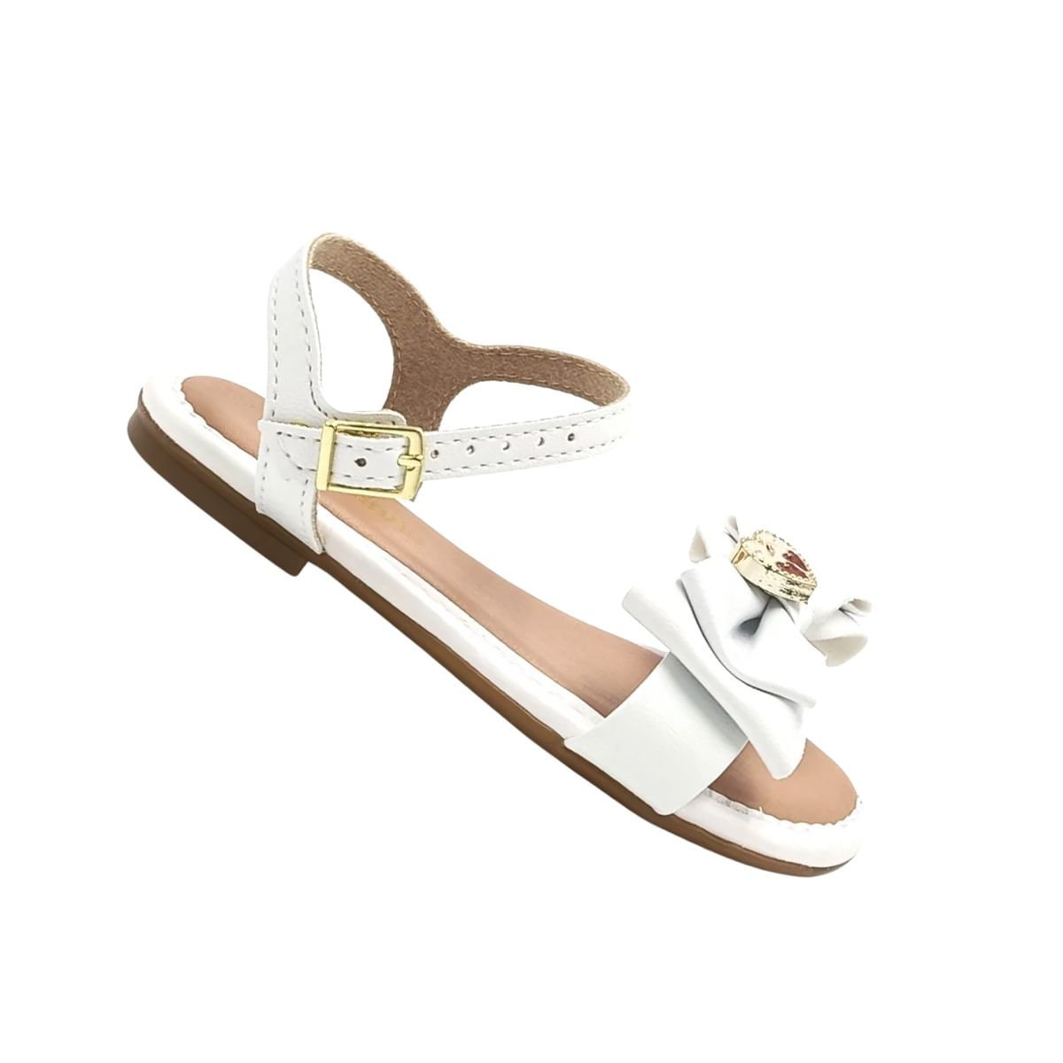 Sandália Infantil Rasteira Molekinha Laço Branca Branco 7