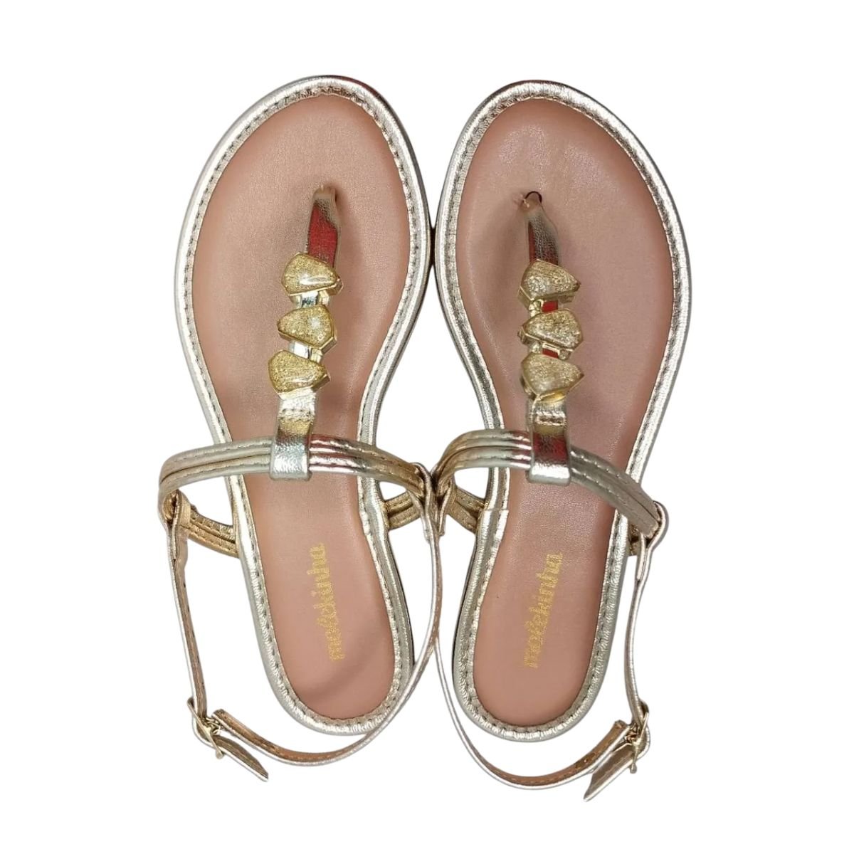 Sandália Infantil Rasteira Molekinha Dourada Dourado 3