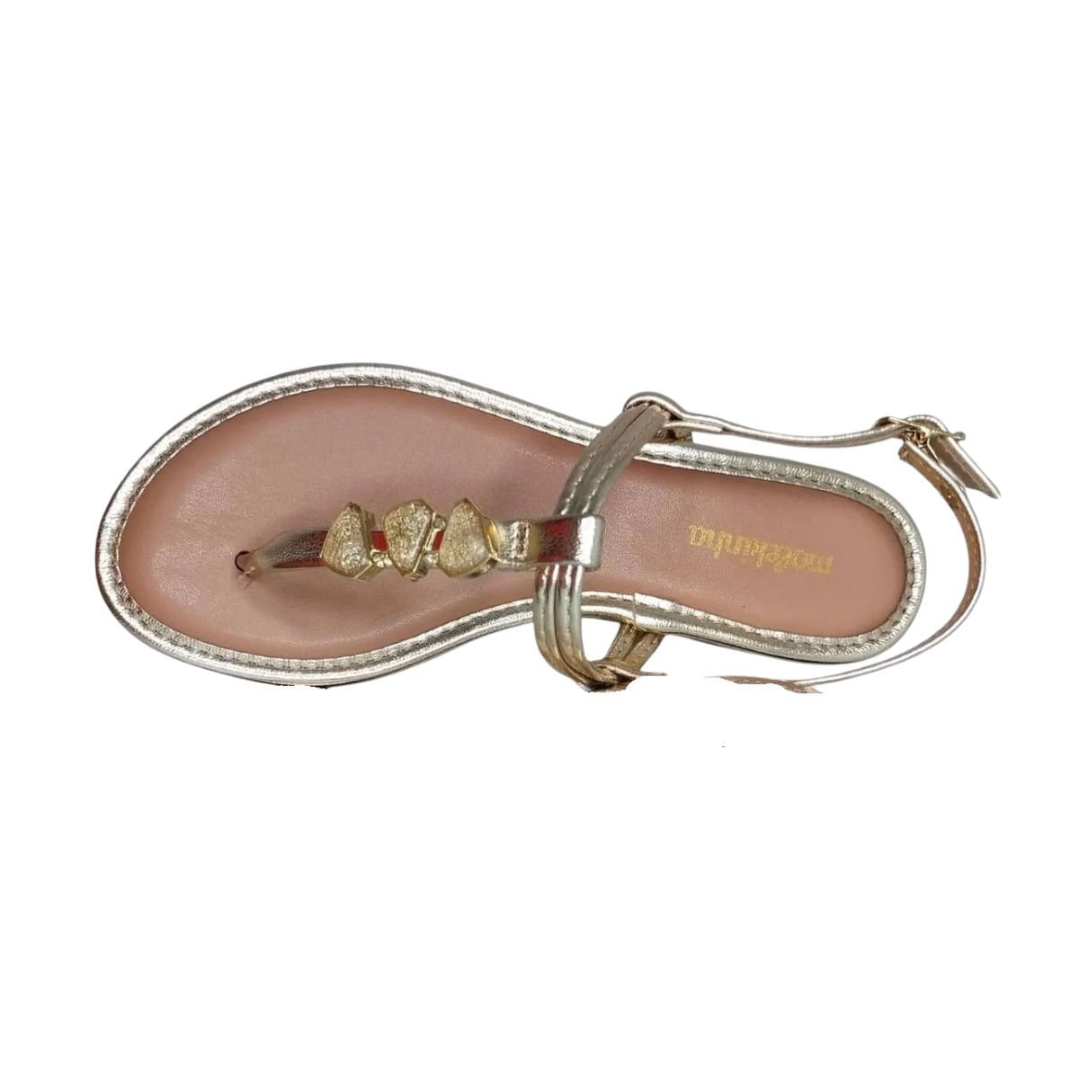 Sandália Infantil Rasteira Molekinha Dourada Dourado 5