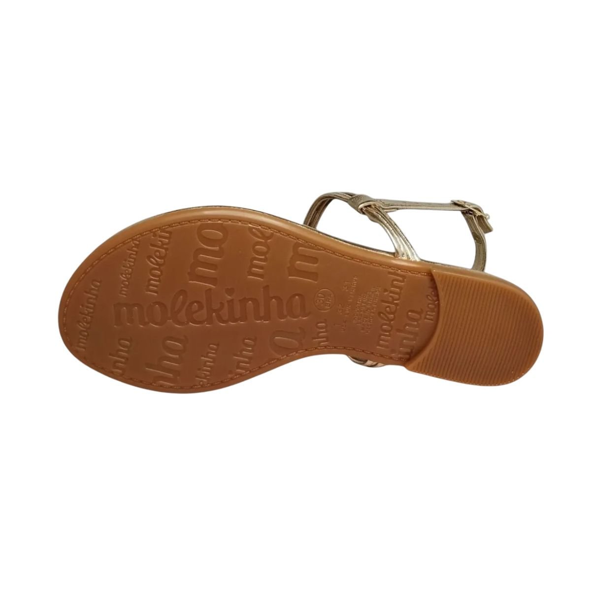 Sandália Infantil Rasteira Molekinha Dourada Dourado 6