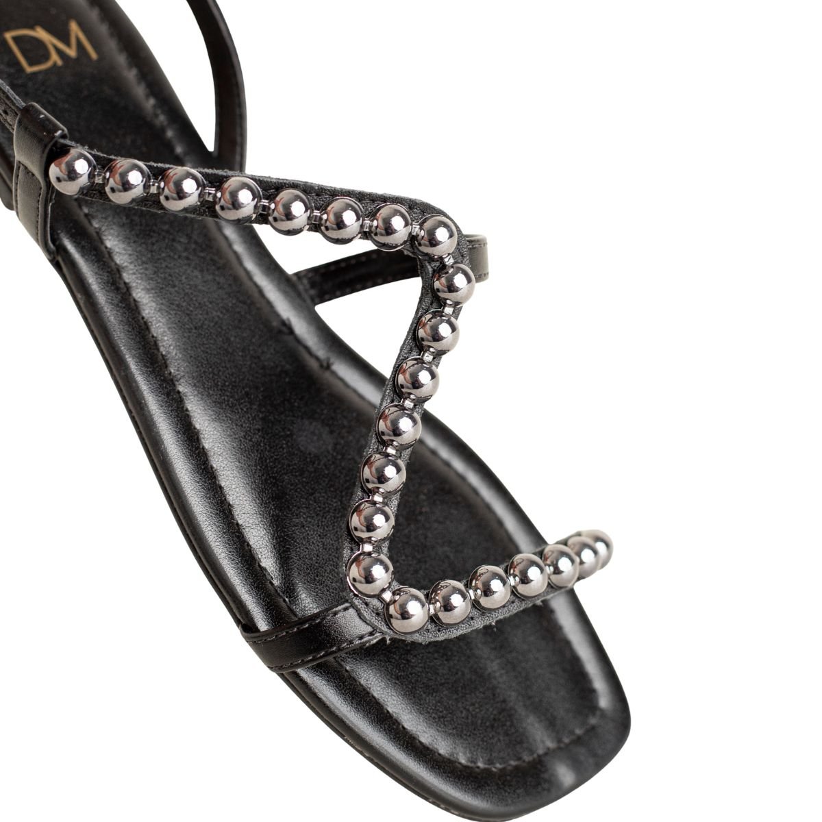 Sandália Rasteira Dm Aurora Preto Preto 3