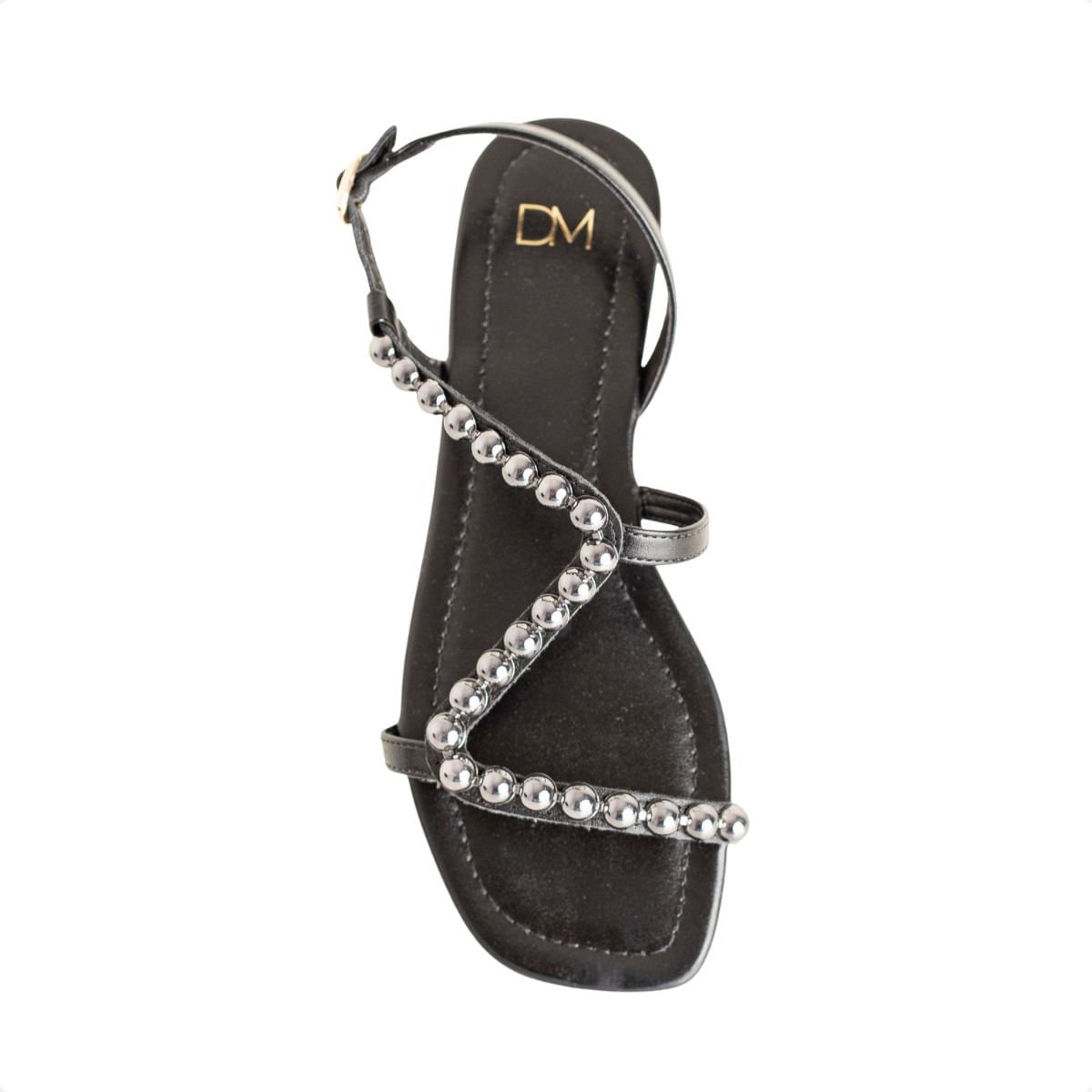 Sandália Rasteira Dm Aurora Preto Preto 6