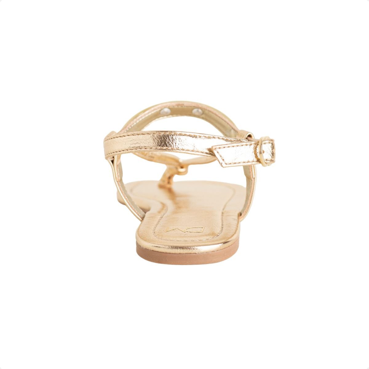 Sandália Rasteira Dm Charm Dourada Ouro Light 4