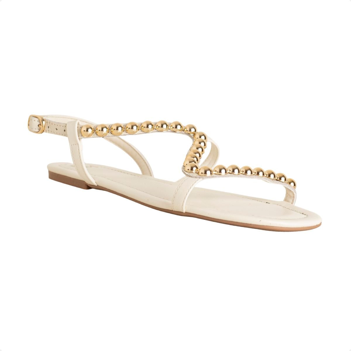 Sandália Rasteira Dm Aurora Branco Marfim 2