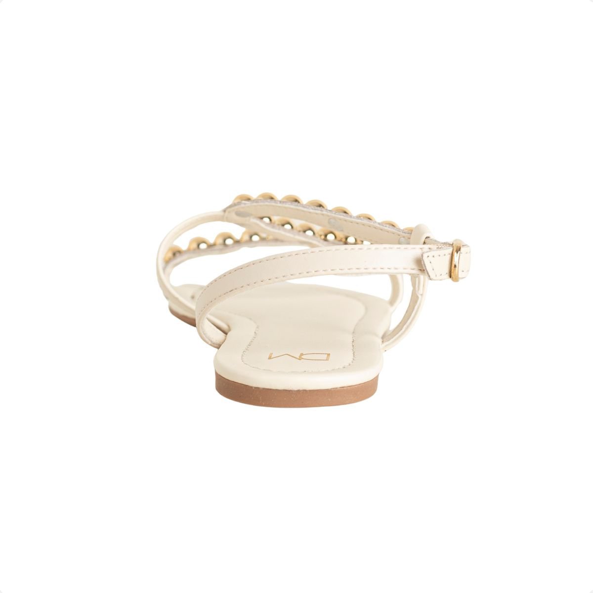 Sandália Rasteira Dm Aurora Branco Marfim 4