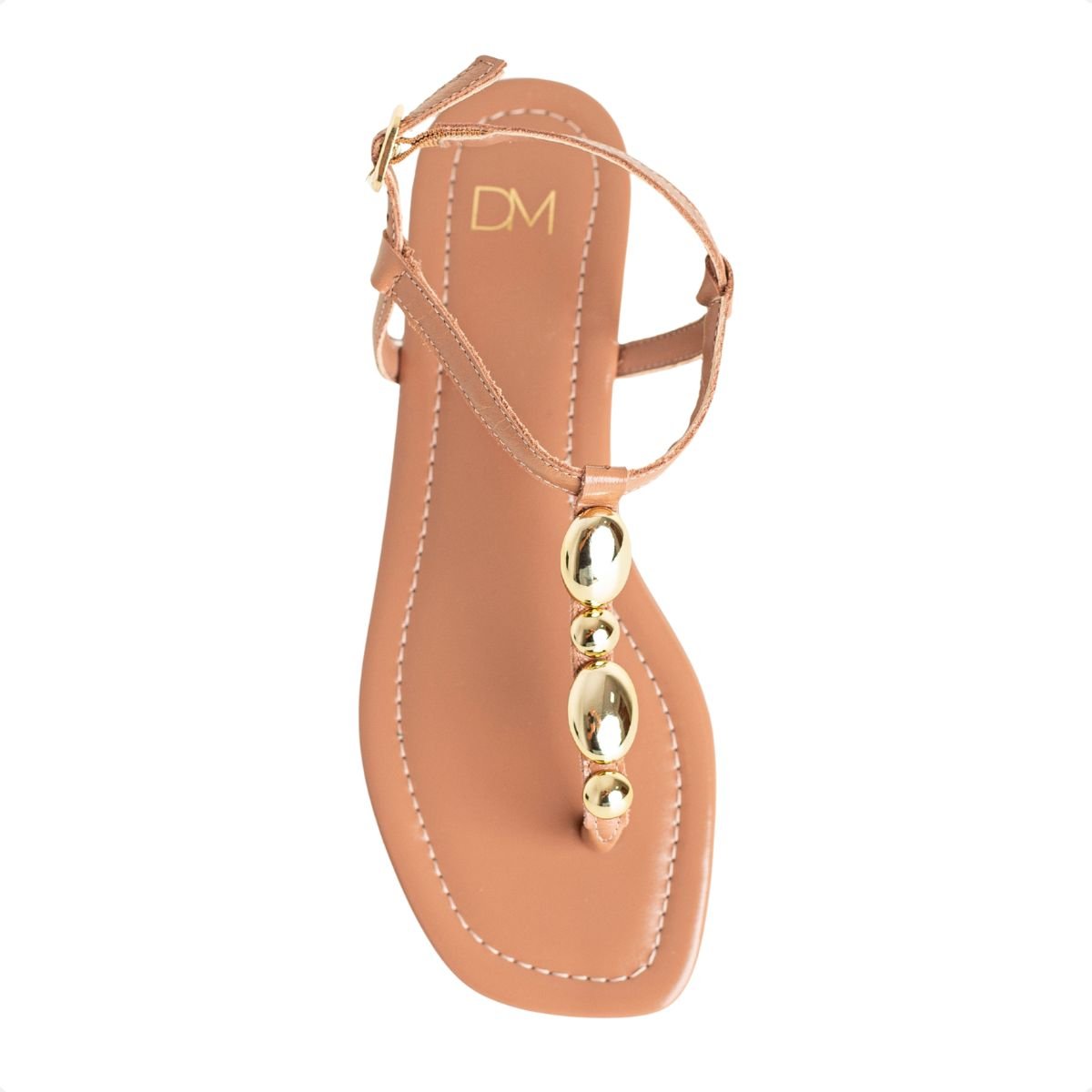 Sandália Rasteira Dm Lumi Nude Bege 6