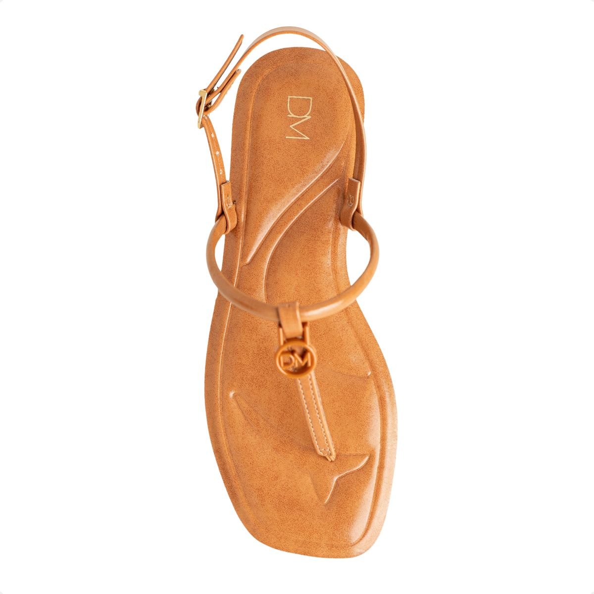 Sandália Rasteirinha Dm Minimal Chic Caramelo Marrom 6