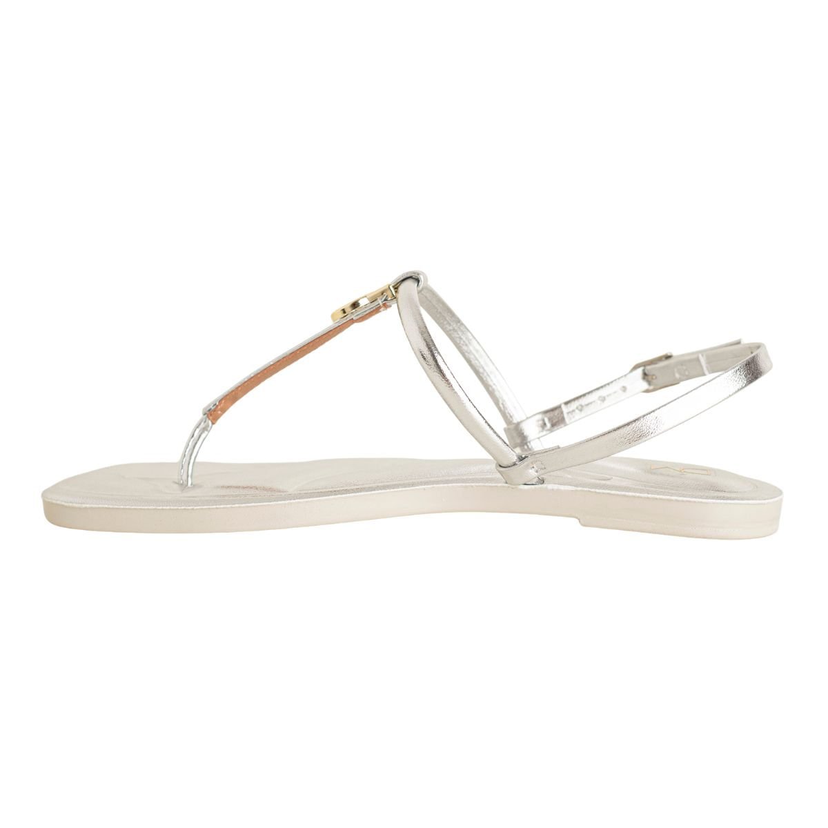 Sandália Rasteirinha Dm Minimal Chic Prata Prata 5