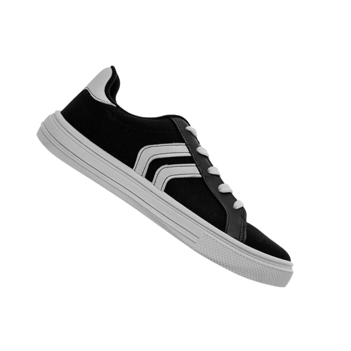 Tênis Moda Feminino Moleca Preto E Branco Preto/Branco 7