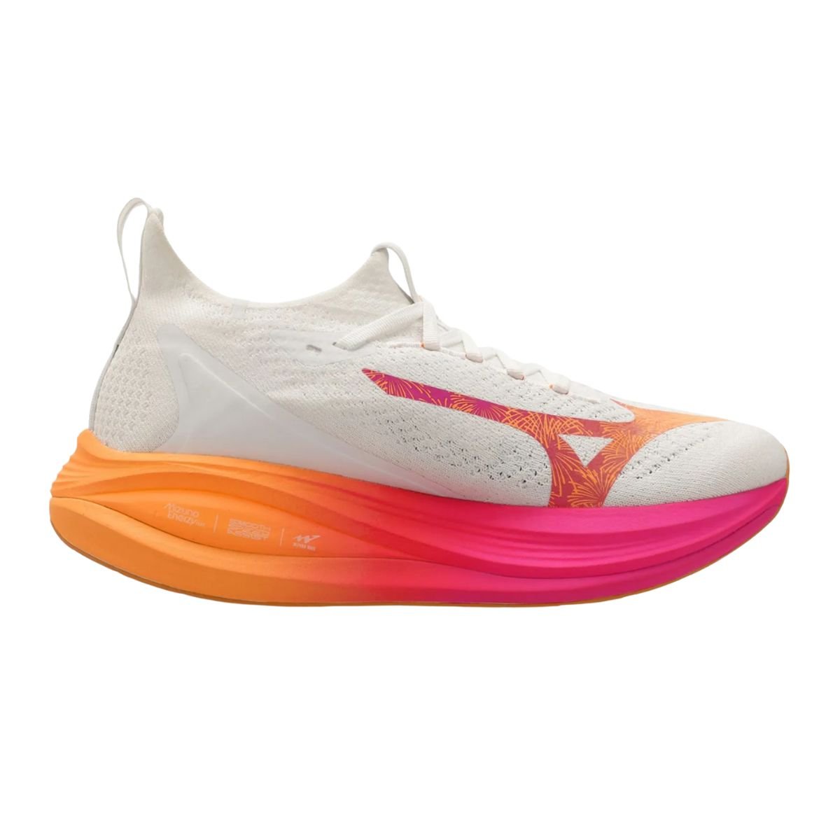Tênis Corrida Feminino Mizuno Neo Vista 2 Branco Branco/Laranja/Rosa 3