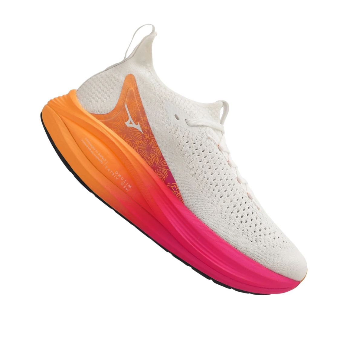 Tênis Corrida Feminino Mizuno Neo Vista 2 Branco Branco/Laranja/Rosa 7