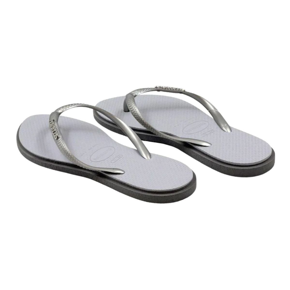 Chinelo Feminino Dedo Havaianas Slim Point Cinza Cinza Aço 4