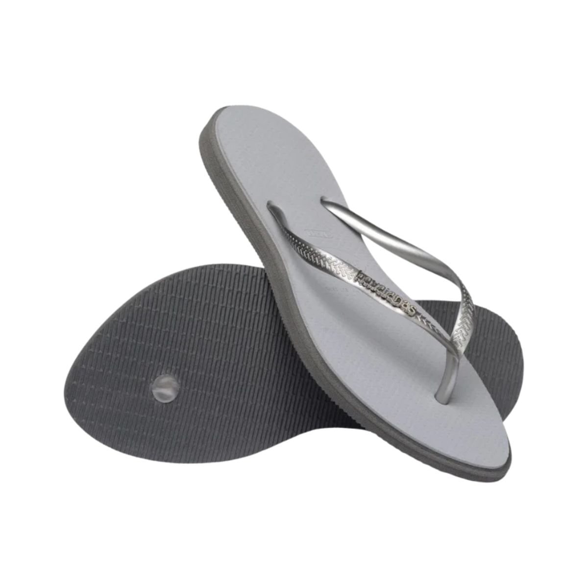 Chinelo Feminino Dedo Havaianas Slim Point Cinza Cinza Aço 5