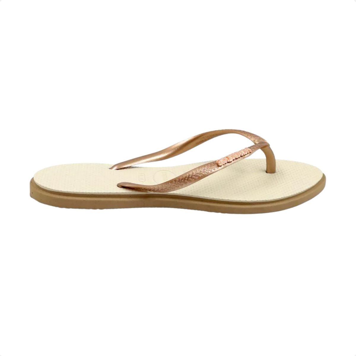 Chinelo Feminino Dedo Havaianas Slim Point Bege