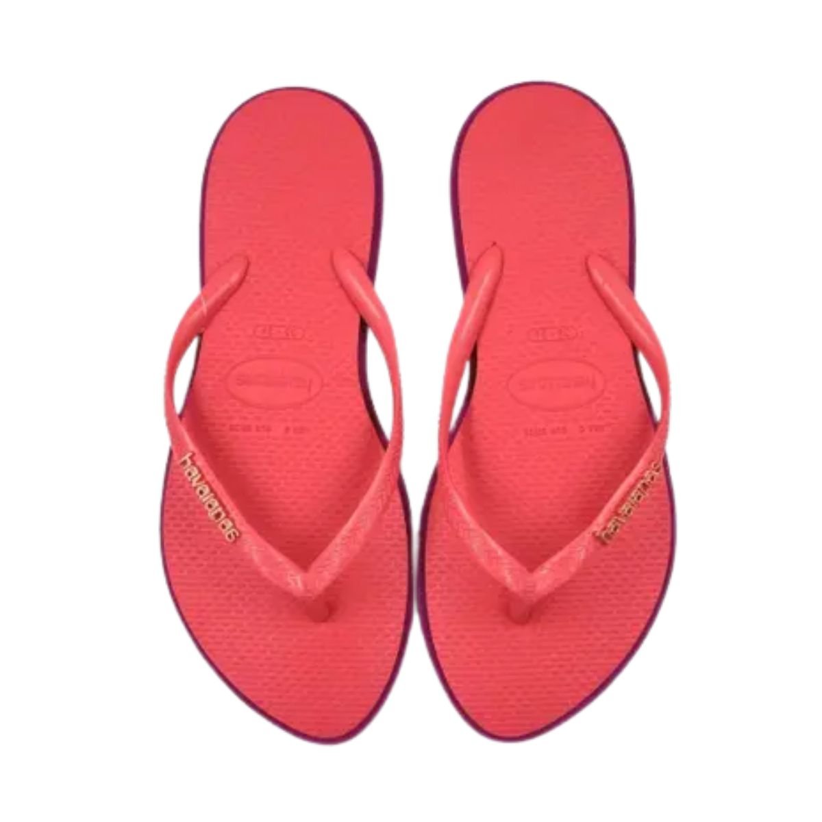 Chinelo Feminino Dedo Havaianas Slim Point Laranja E Rosa Rosa 3
