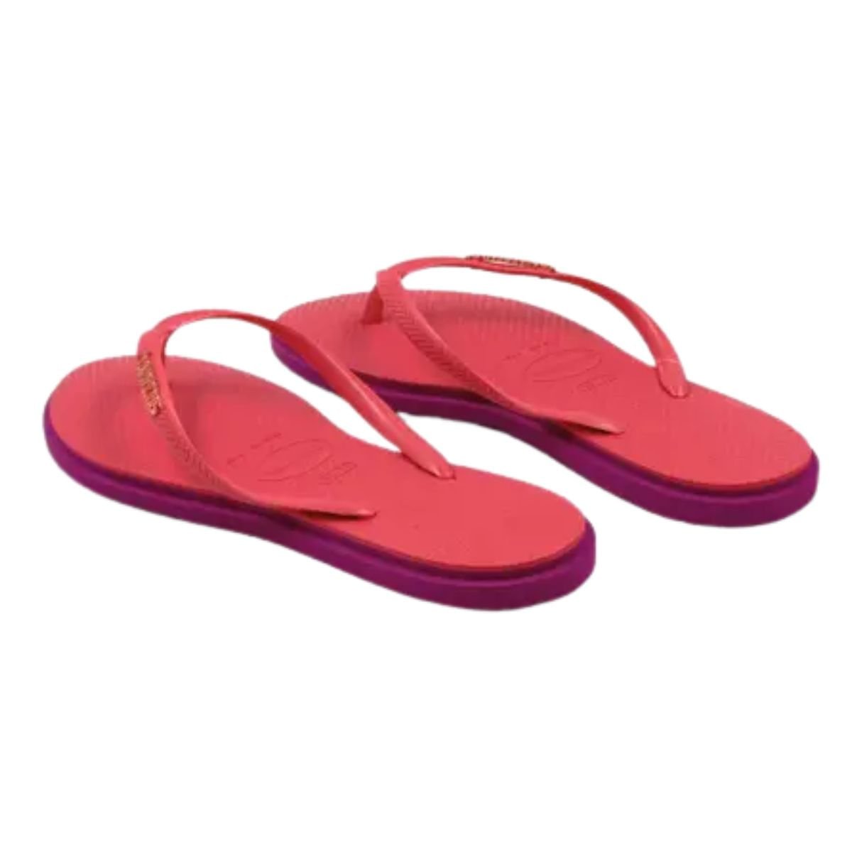 Chinelo Feminino Dedo Havaianas Slim Point Laranja E Rosa Rosa 5