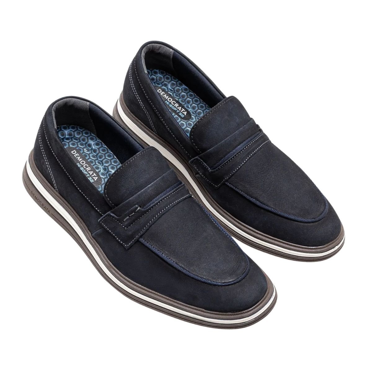 Sapato Masculino Esporte Fino Democrata Dune Azul Azul Marinho 2