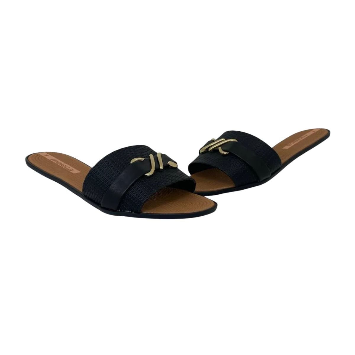 Tamanco Feminino Rasteiro Moleca Preto Preto 4