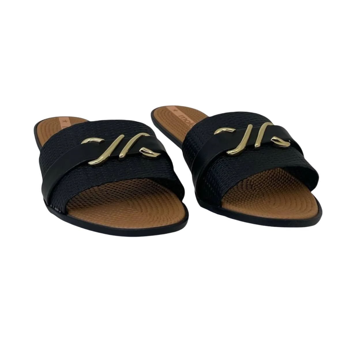Tamanco Feminino Rasteiro Moleca Preto Preto 5