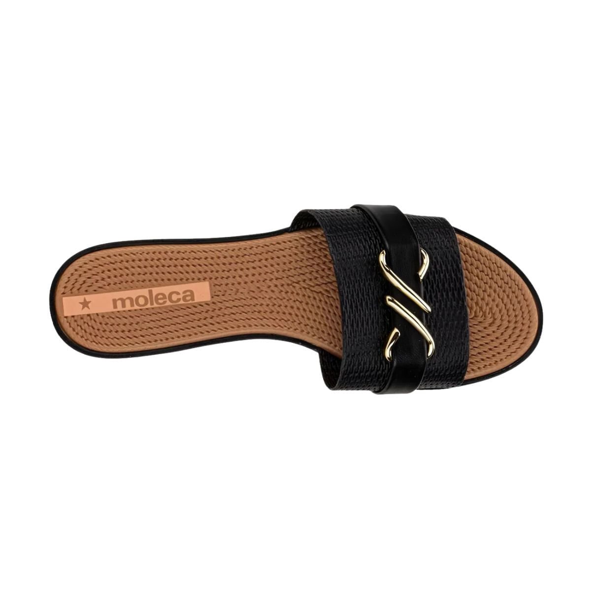 Tamanco Feminino Rasteiro Moleca Preto Preto 6