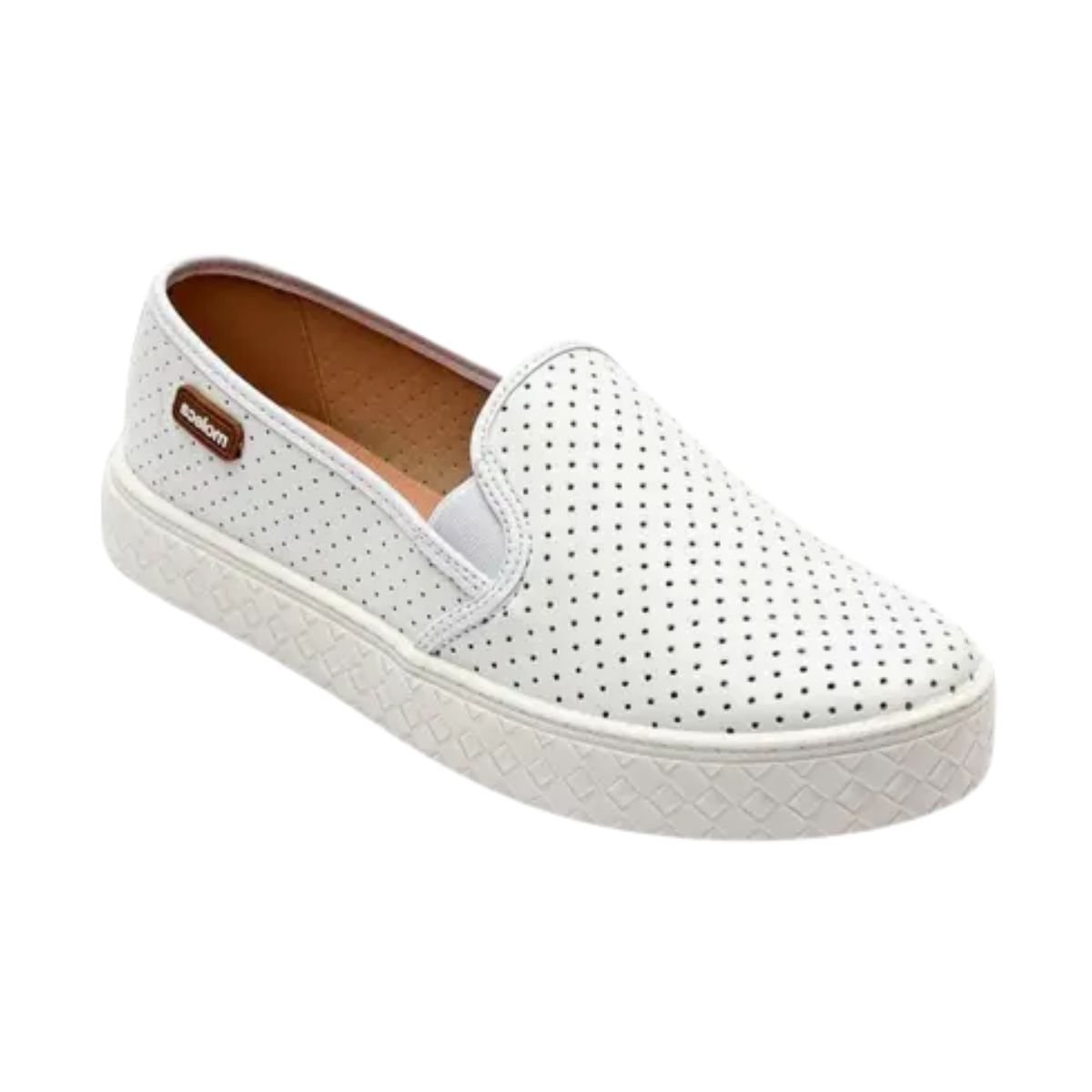 Tênis Moda Feminino Flatform Moleca Branco Branco 2