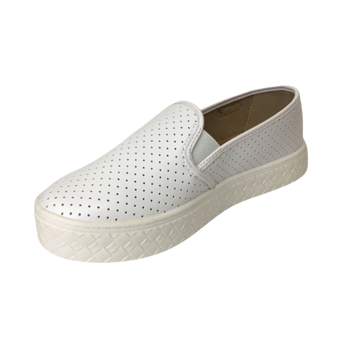 Tênis Moda Feminino Flatform Moleca Branco Branco 7