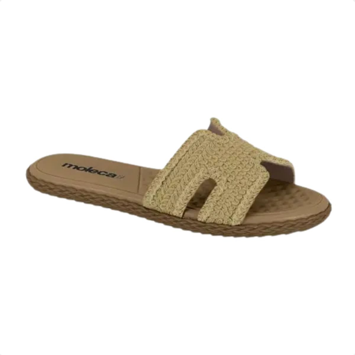 Tamanco Feminino Slide Rasteiro Moleca Bege