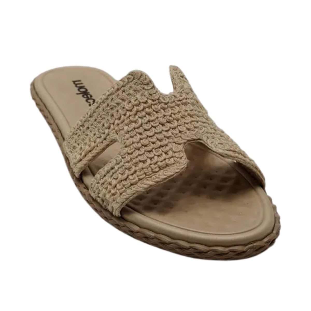 Tamanco Feminino Slide Rasteiro Moleca Bege Bege 2