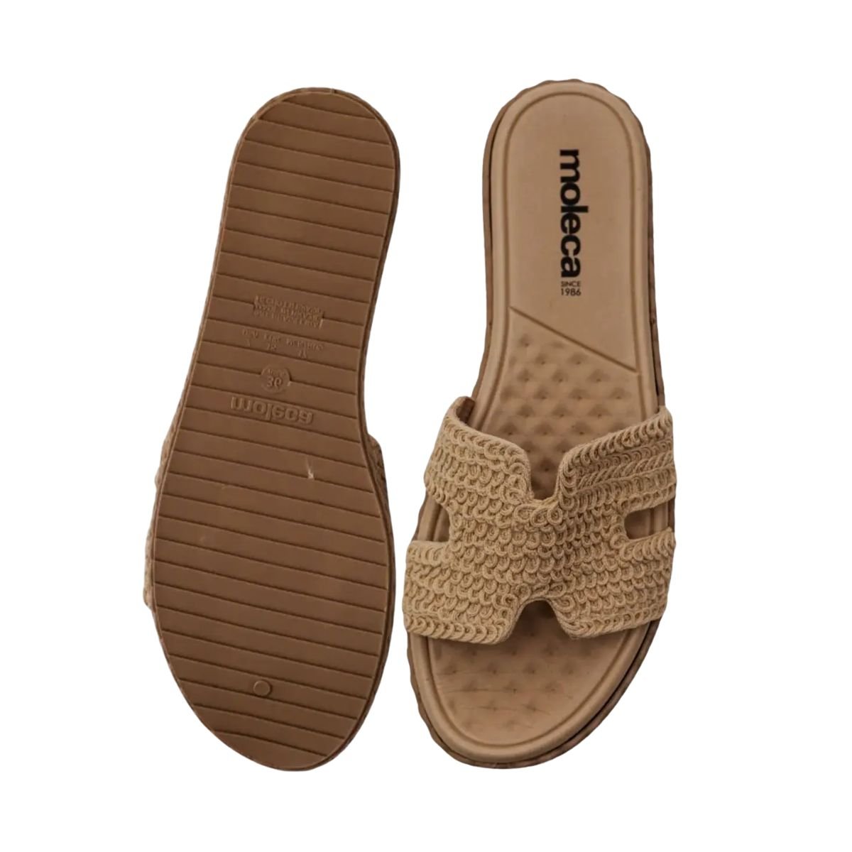 Tamanco Feminino Slide Rasteiro Moleca Bege Bege 3