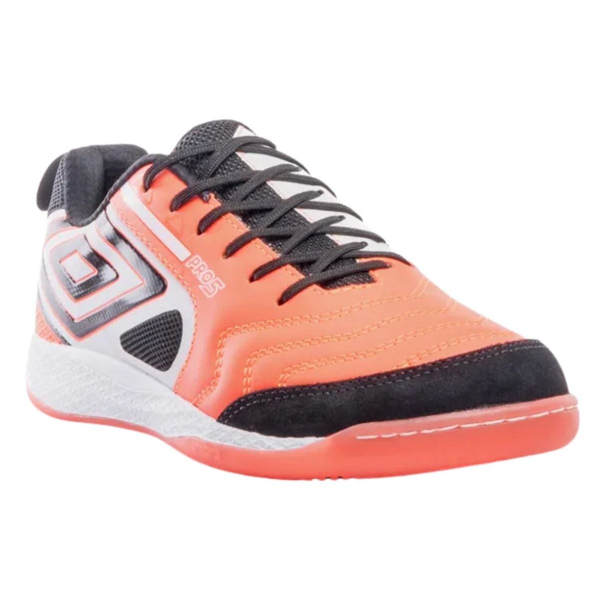 Chuteira Indoor Masc Umbro Pro 5 Bump Coral/Branco/Preto 2