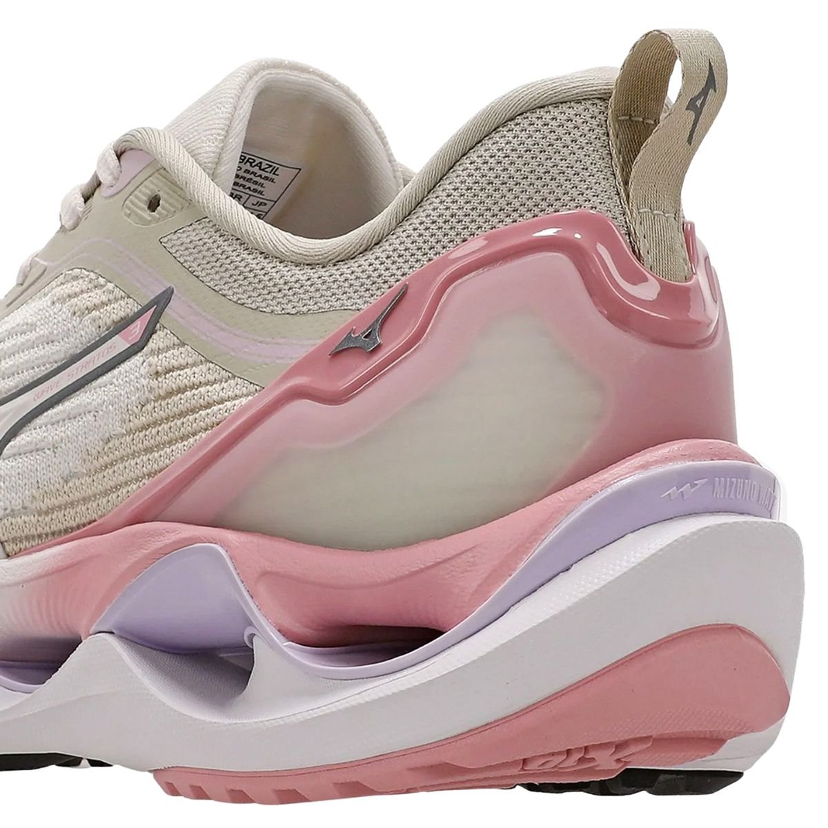 Tenis Running Fem Running Mizuno Miz Wave Stratos 3 Branco/Rosa/Roxo 4