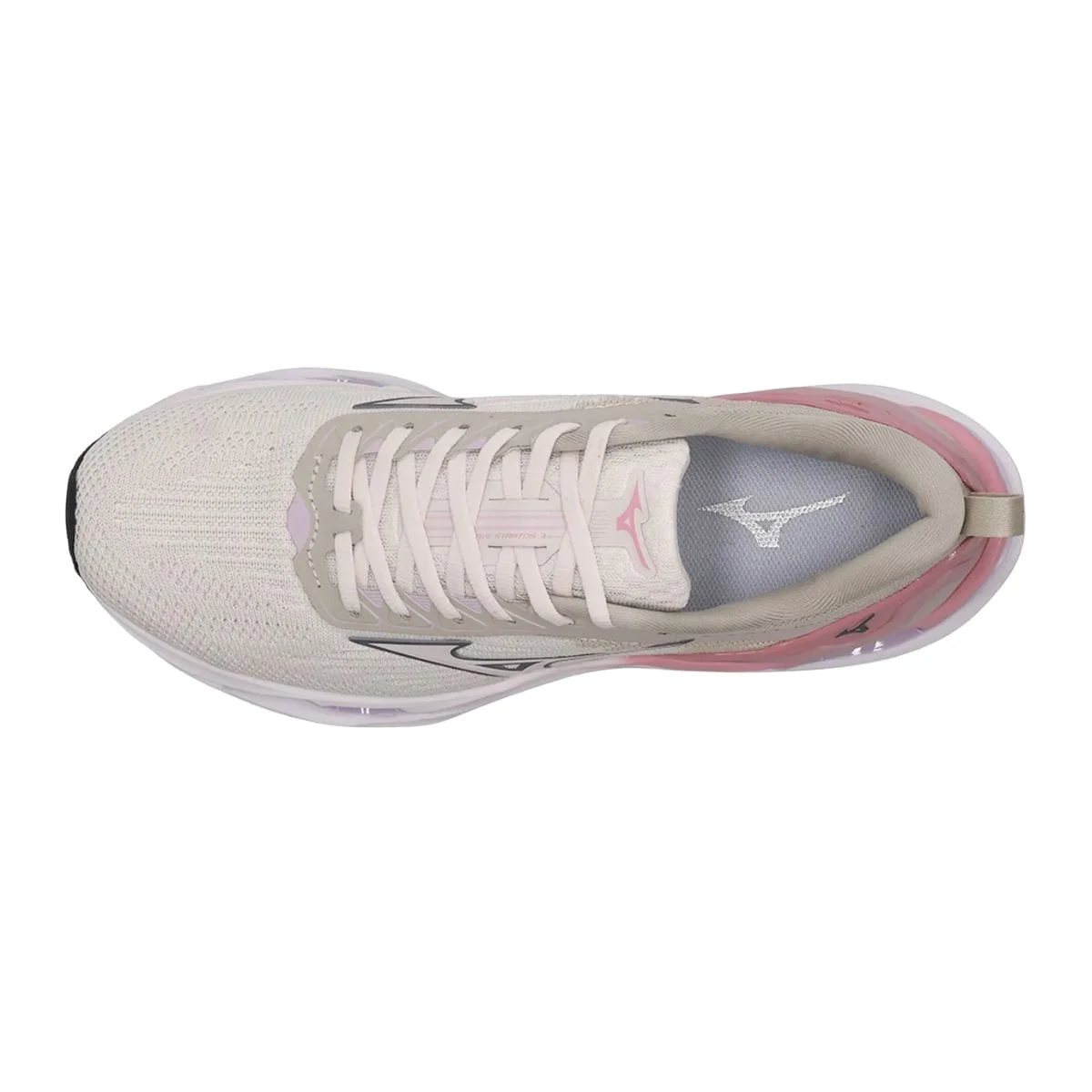 Tenis Running Fem Running Mizuno Miz Wave Stratos 3 Branco/Rosa/Roxo 3